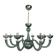 Glass Chandelier in Light Green Italian Art Glass