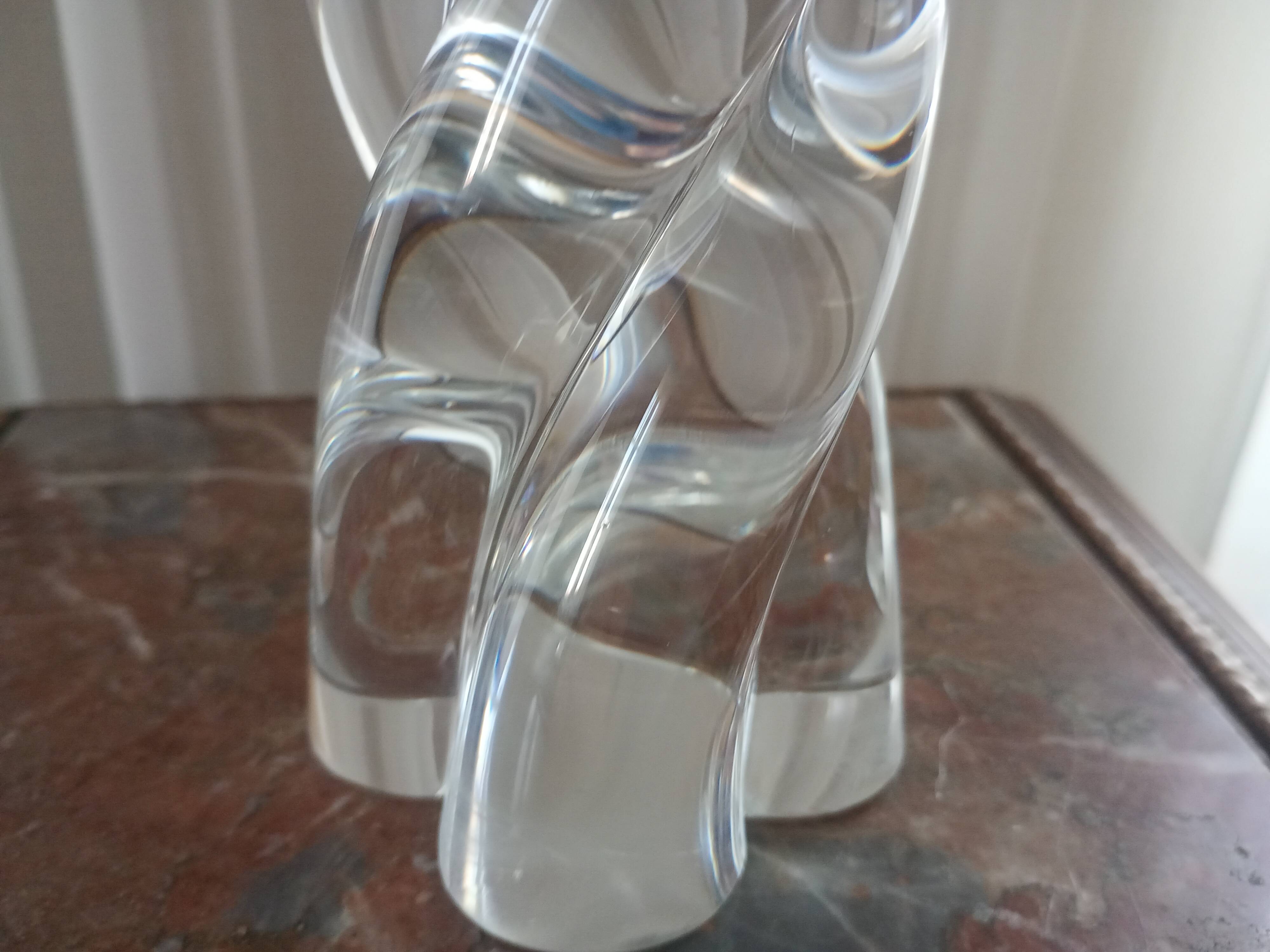 Baccarat crystal "Aladdin" model candlestick, twisted and coiled - signed