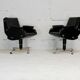 Pair of swivel armchairs, imitation leather and steel, Italy, circa 1960.