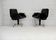 Paire de fauteuils pivotants, simili-cuir et acier, Italie, circa 1960.