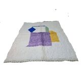 Colorful handmade wool Berber rug 250 x 150 cm