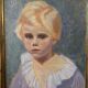 Oil on canvas, portrait of a child signed J. Bertrand, early 20th century.