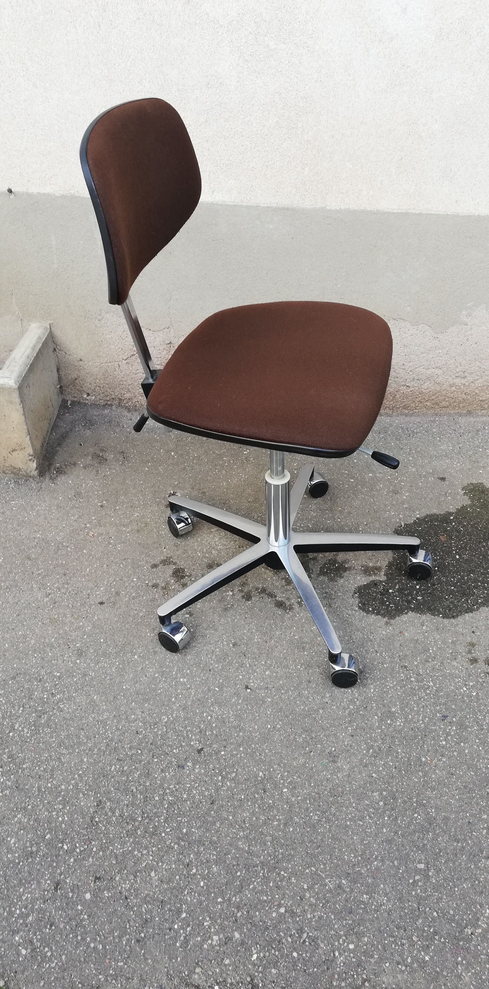 Vintage office armchair brown fabric