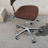 Vintage office armchair brown fabric