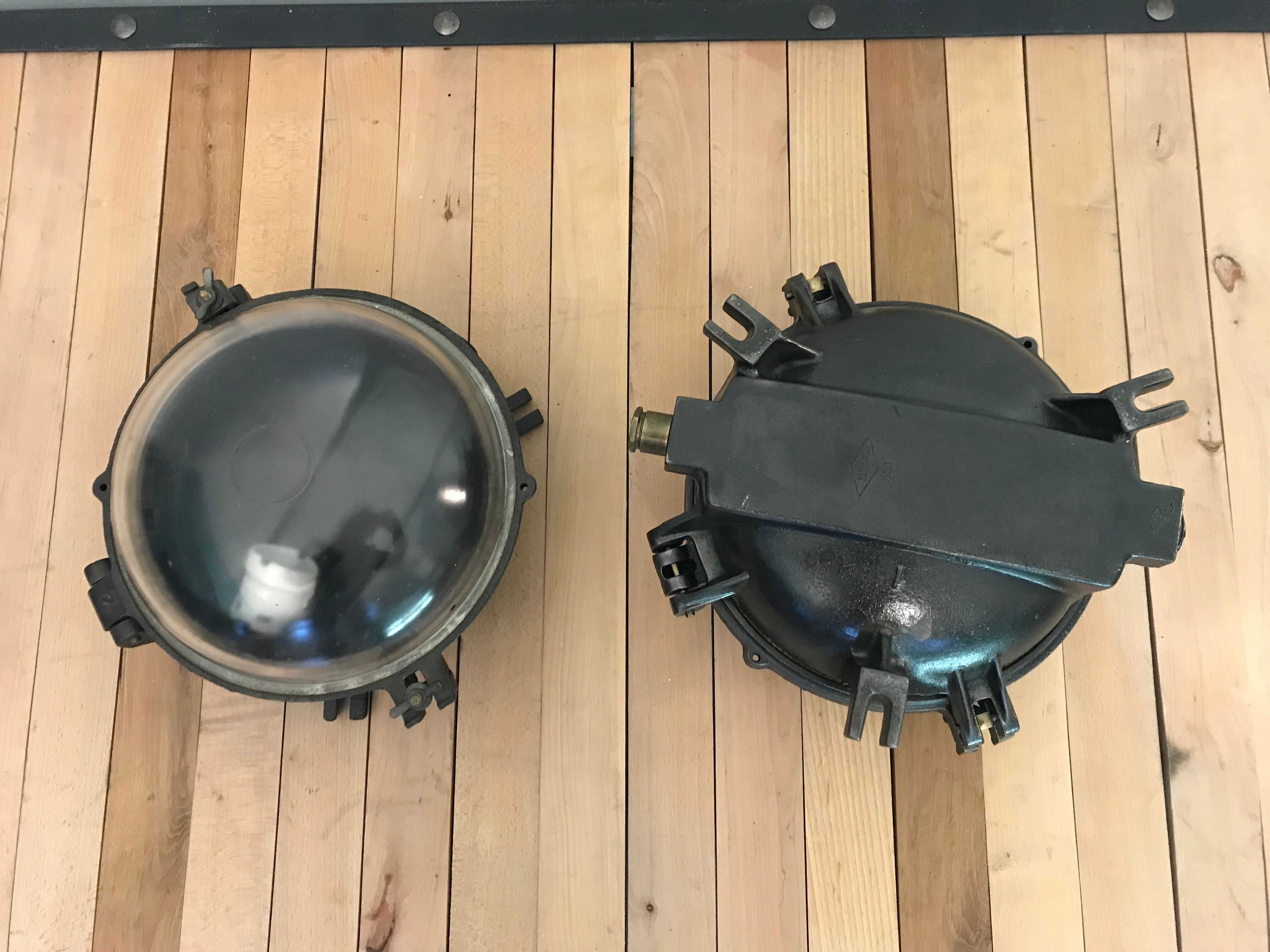 Pair old wall lamps ceiling porthole factory