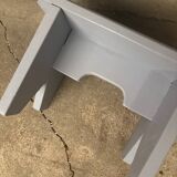 Small wooden stool, pearl gray