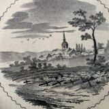 6 old dessert plates Old and Johnston Bordeaux 19th century Médoc and its castles