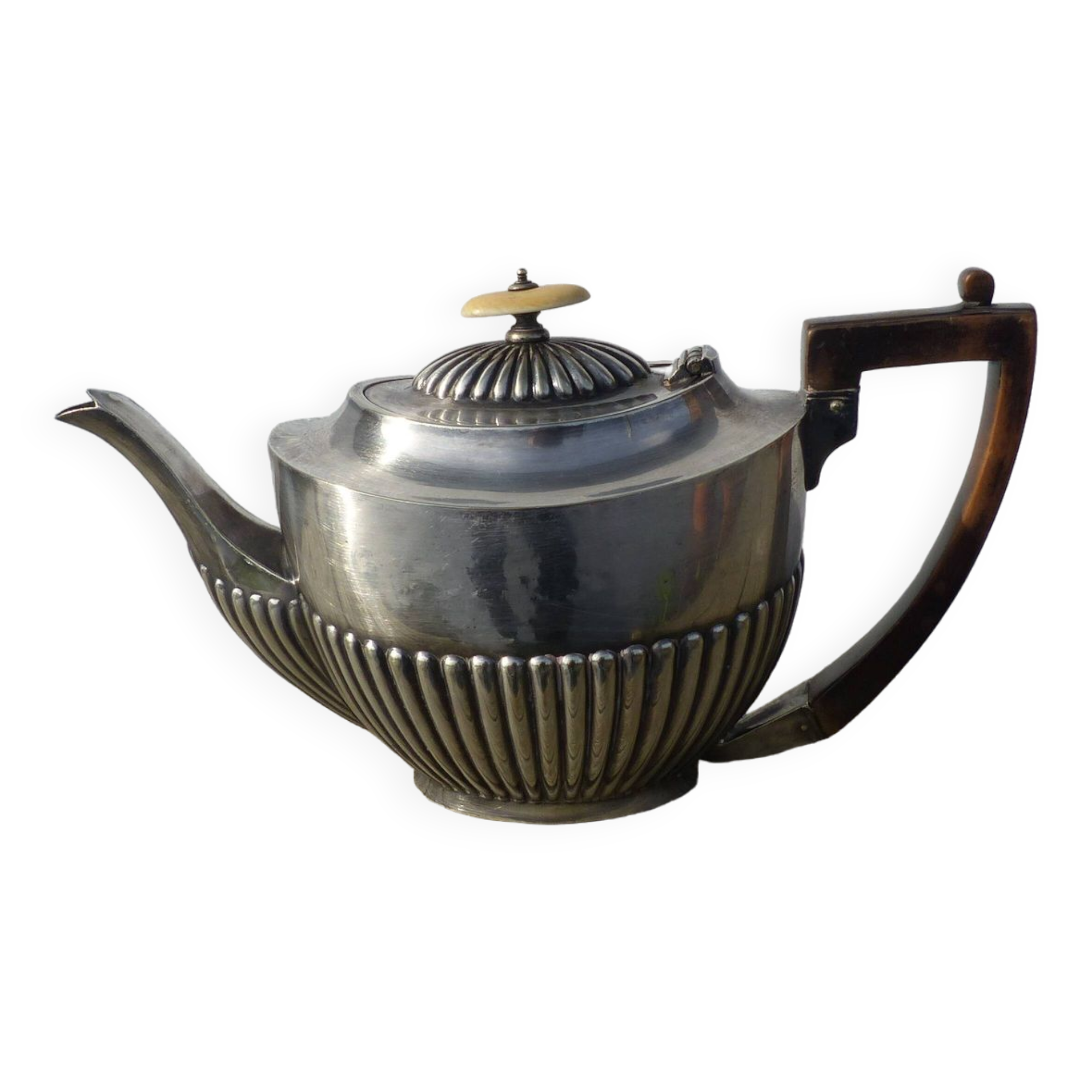 Silver metal teapot