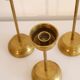 Set of 3 Scandinavian brass candle holders 1970