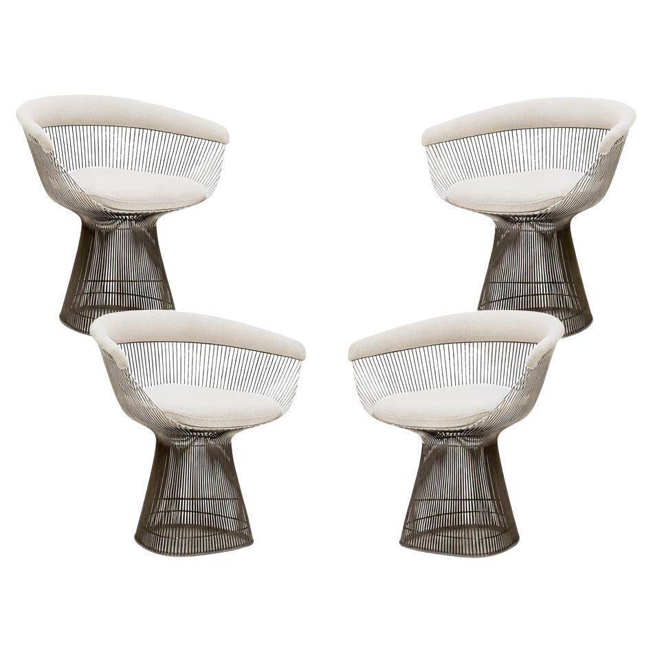 Set of Four Chairs Designed By Warren Platner With Steel structure, 1960's
