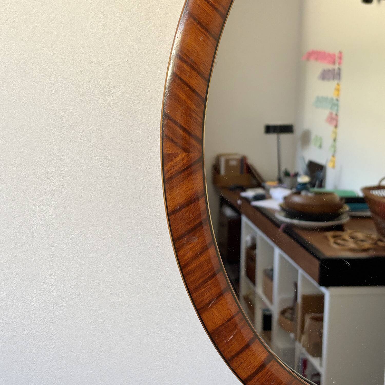 Vintage Mid Century Mirror with Inlaid Edge