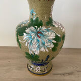 Chinese cloisonné vase decorated with flowers and butterflies.