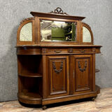Sideboard in a row Louis XVI half-moon walnut around 1850