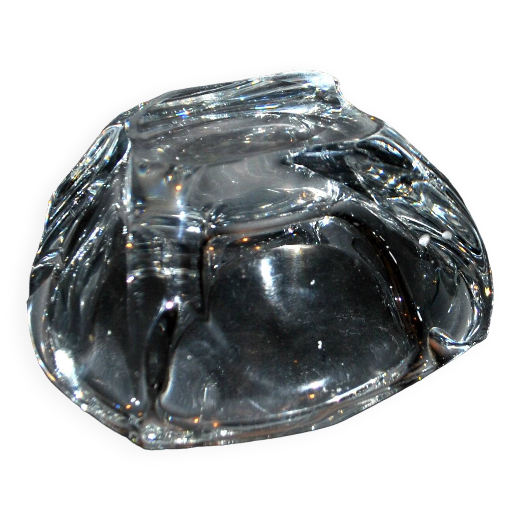 Daum crystal ashtray signed design modernist 1950-1960