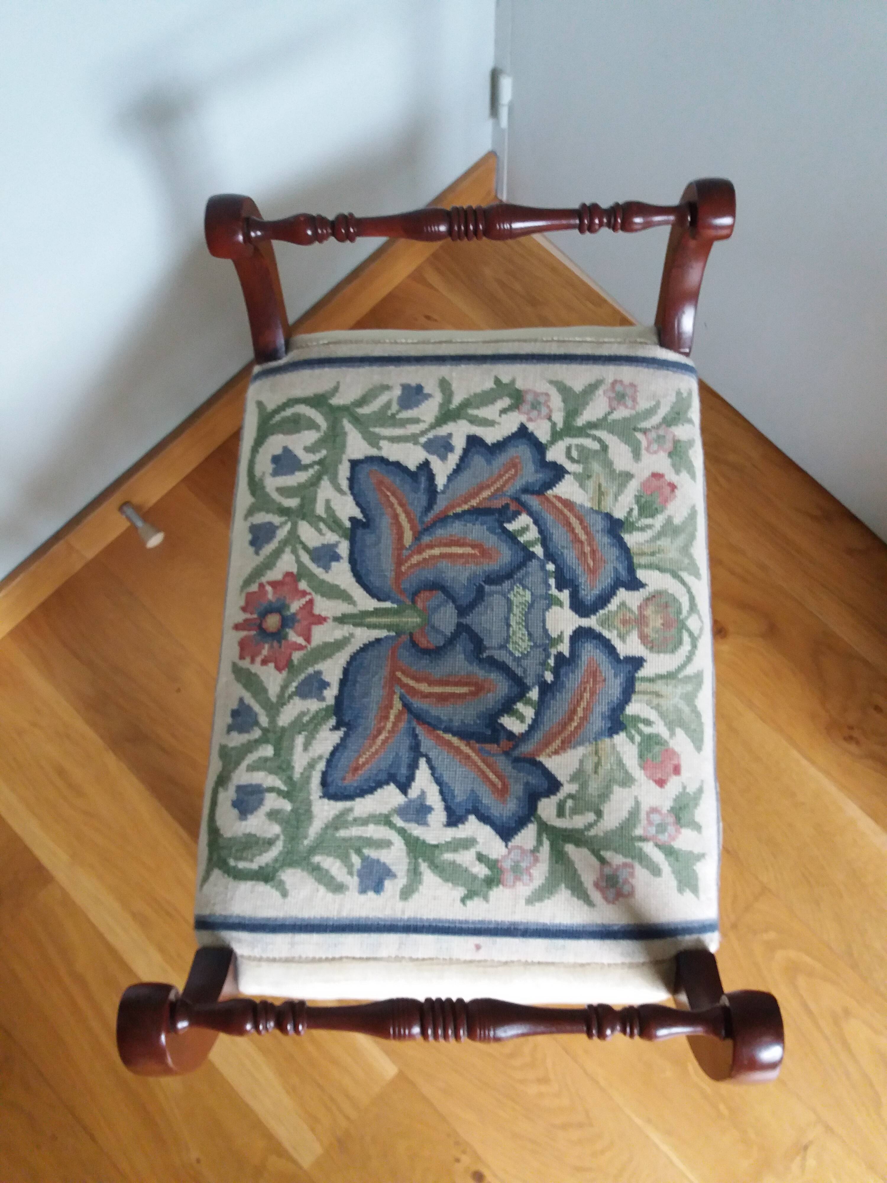 Piano bench stool upholstered canvas end of bed