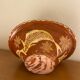 Old glazed terracotta plate, Portuguese craftsmanship.