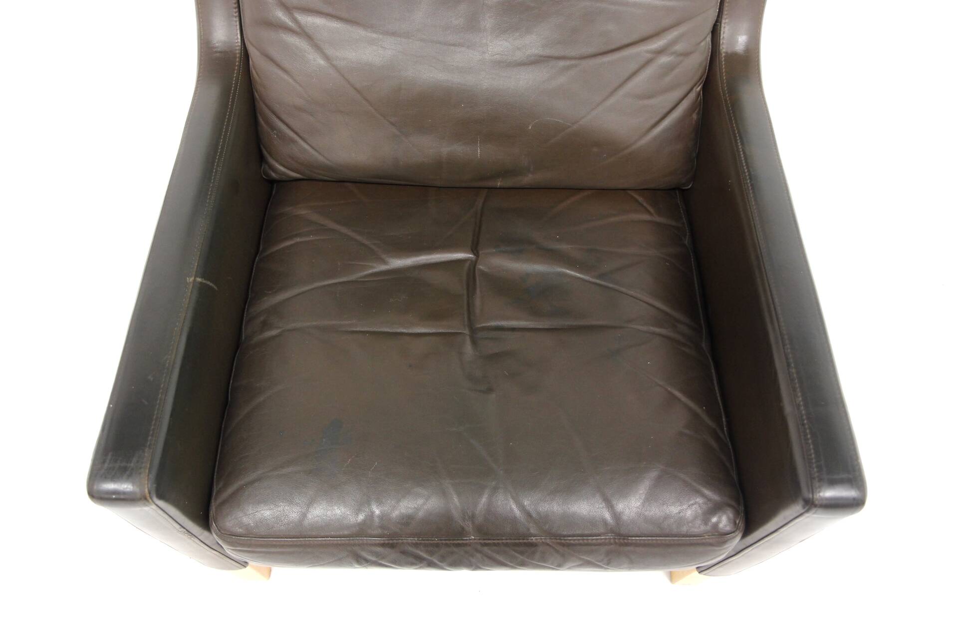 Fauteuil scandinave en cuir, Danemark, 1960