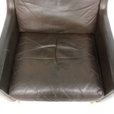 Fauteuil scandinave en cuir, Danemark, 1960