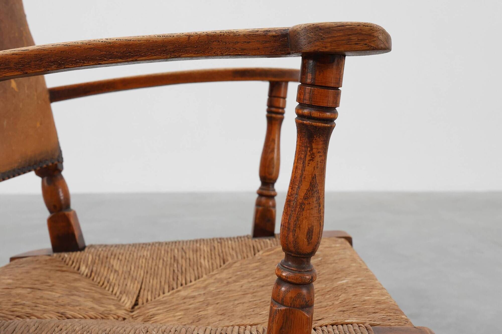 Leather and oak Armchair by Theo Ruth for Artifort, The Netherlands 1940s