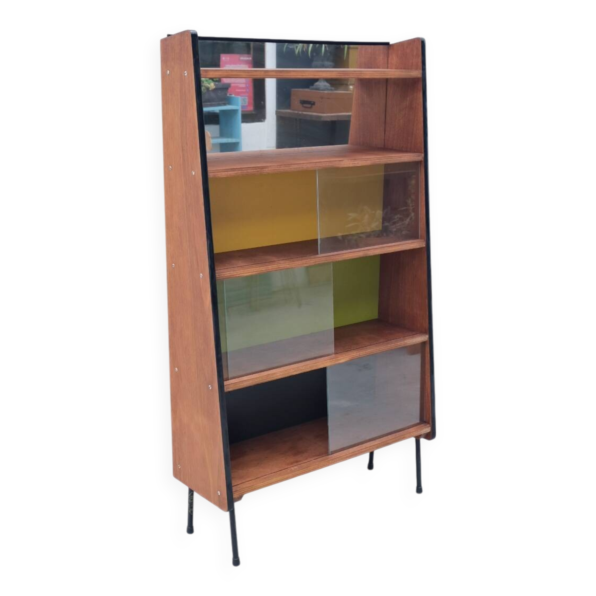 Fonteneau & cie bookcase in oak veneer, france 1950