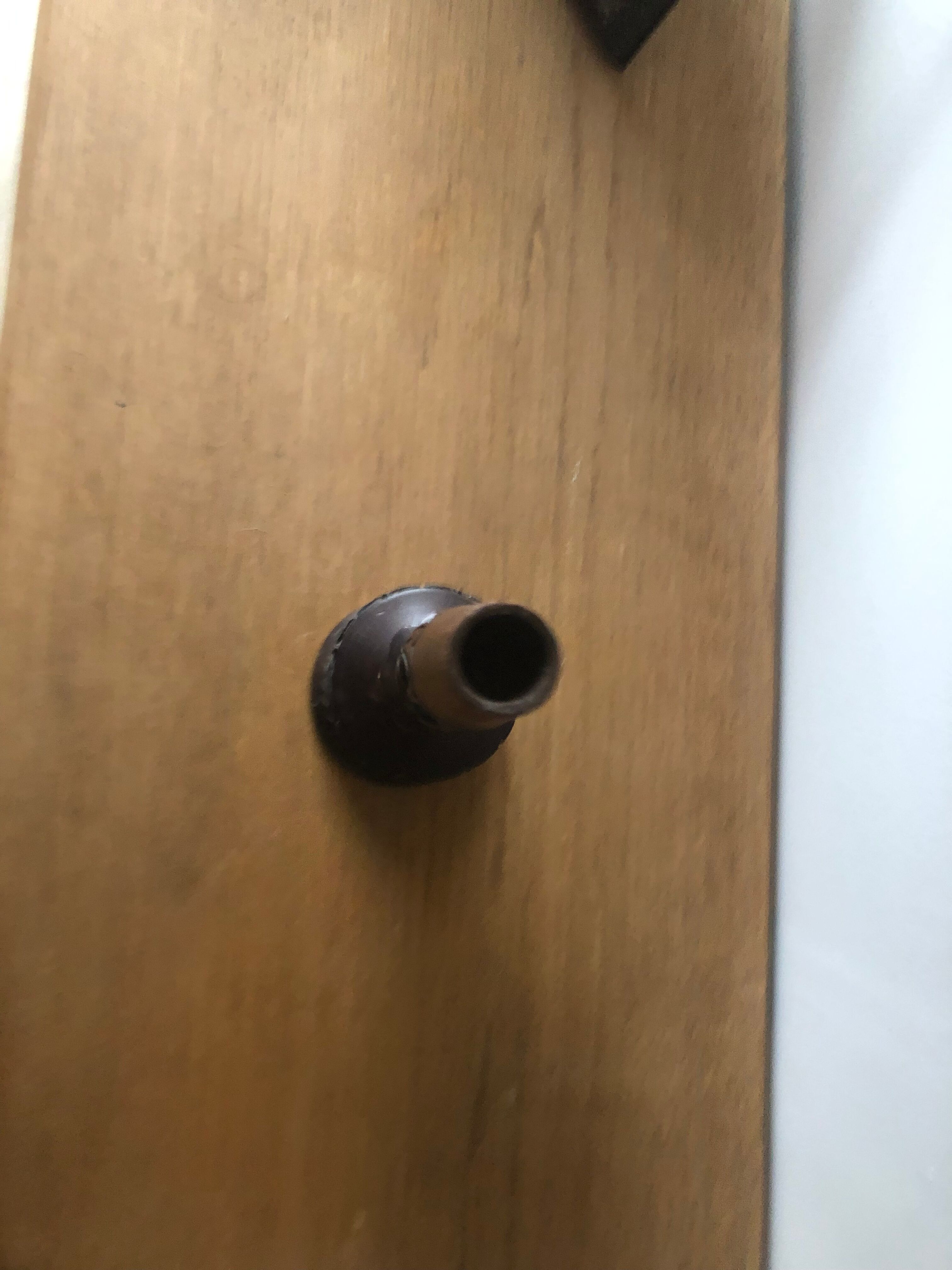 Carved wooden candle holder