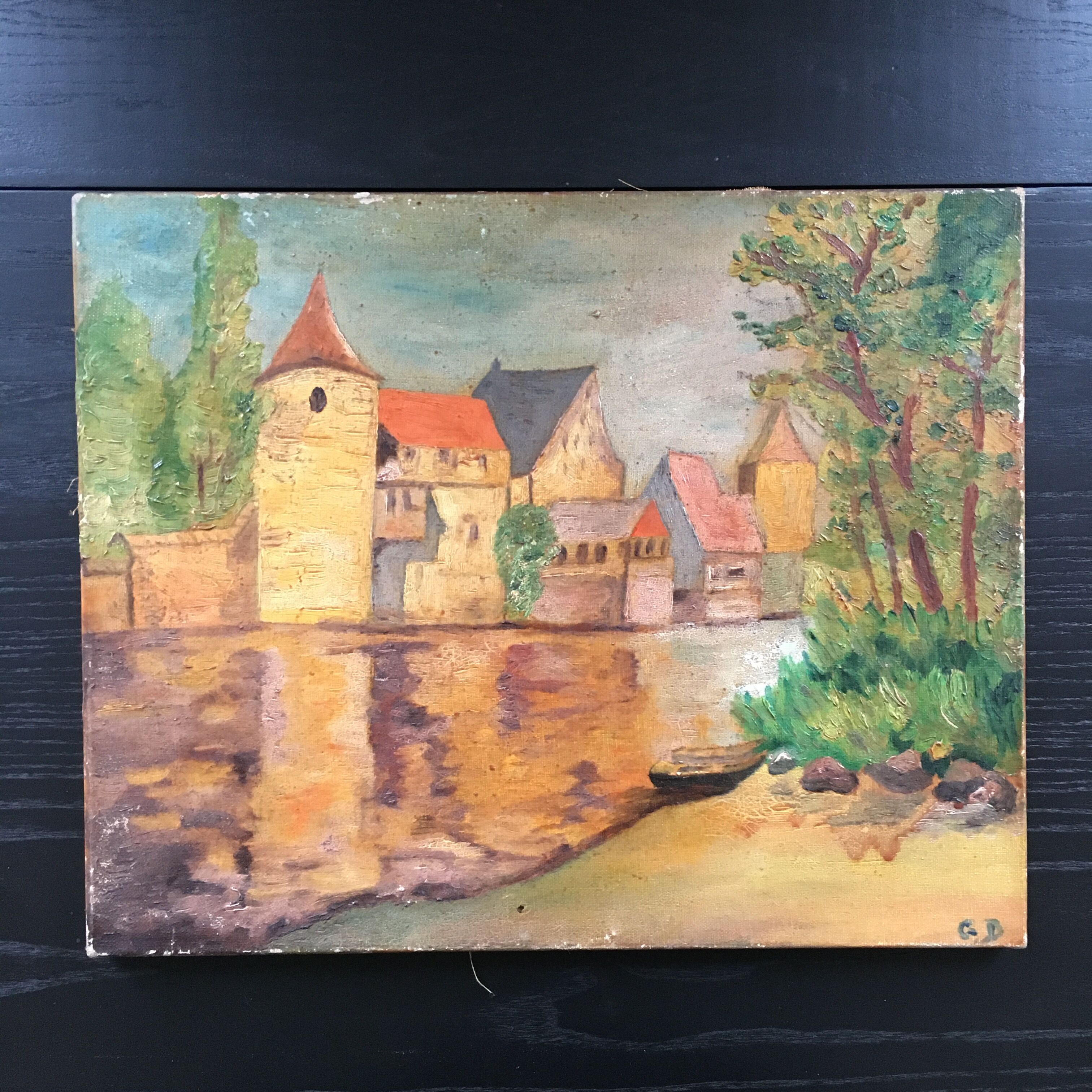 River painting in autumn