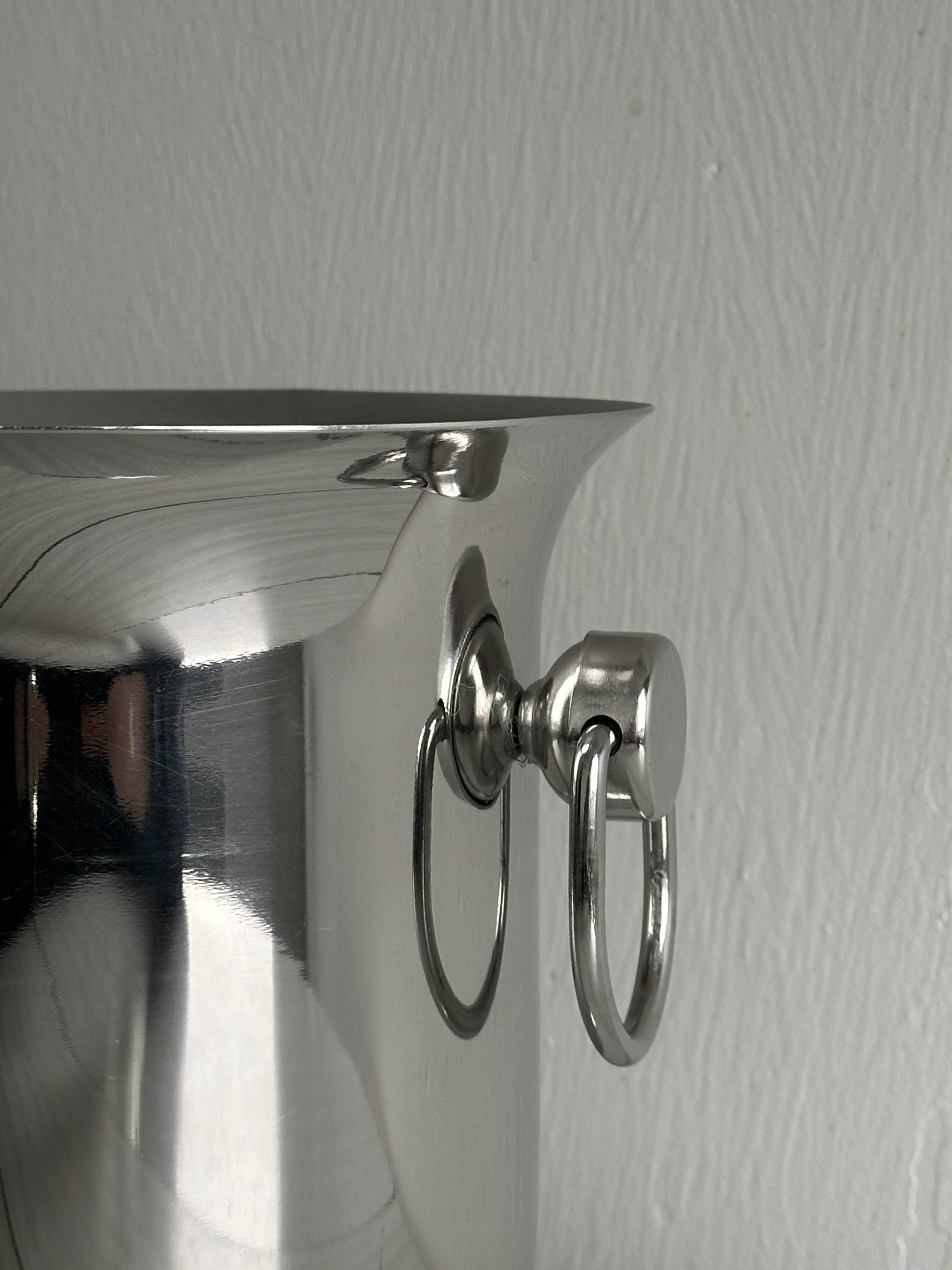 Silver metal champagne bucket