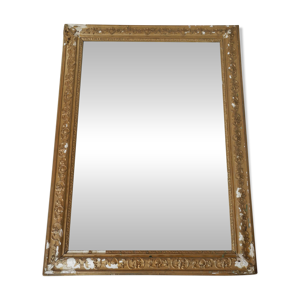 Ancien miroir mercure - bois stuc
