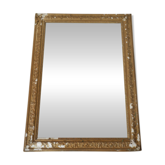 antique mercury mirror with gilded wood and stucco from the 19th century