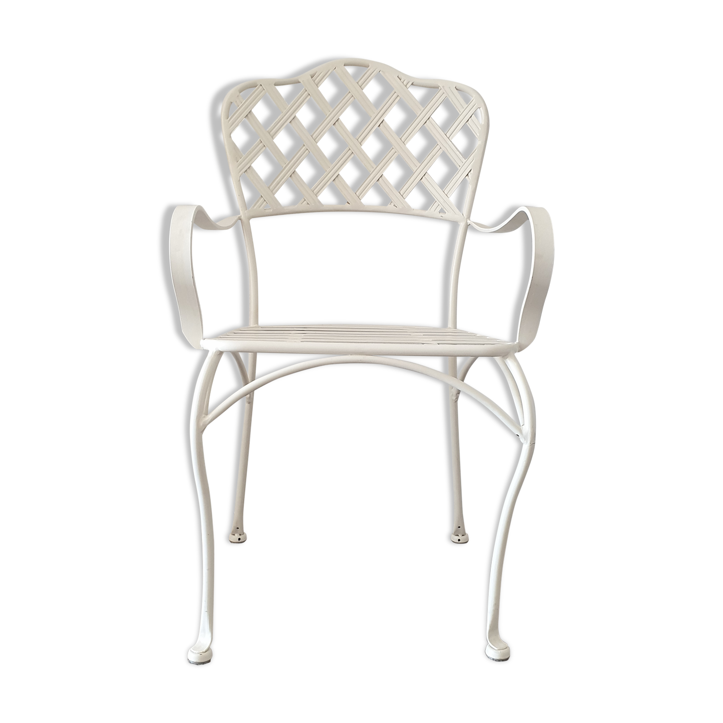 Chair armchair metal wrought iron white