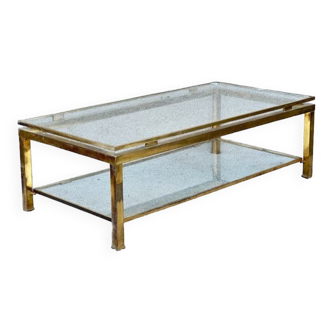 1970s gilded brass coffee table