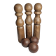 Ancien jeu de quilles grande taille en bois tourné, 52 cm