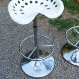 Pair of Etienne Fermigier designer stools, Mirima mower model, publisher