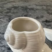 Pair of vintage Italian ceramic flowers and snails