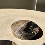 Set of 4 fossilized wooden coasters