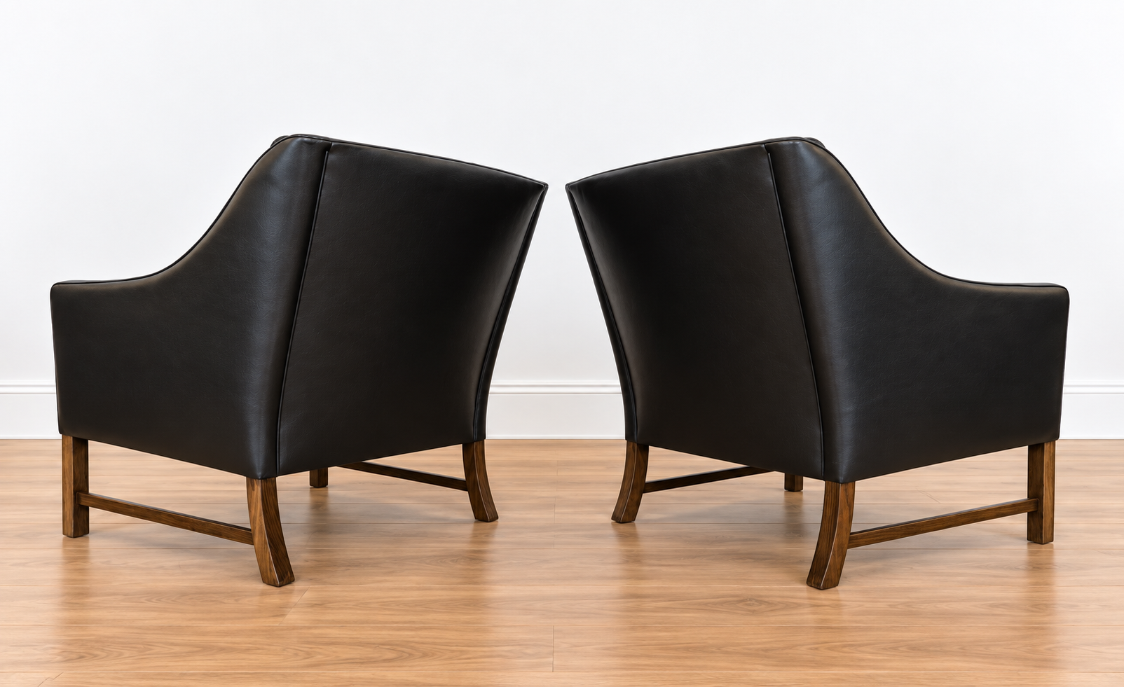Fredrik Kayser mid-century leather & rosewood lounge chairs – brown leather