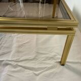 Table basse en verre et laiton