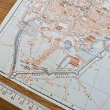 Printed in 1909, map of Padua (Padova), Veneto, Italy.