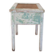 1950s chest stool in green and white painted wood