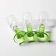 Set of 3 Vintage Limoncino Liqueur Glasses, Green Stem Shot Stemware / 1970