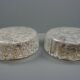 Set of two vintage ceiling lights made of ice glass from the 1970s