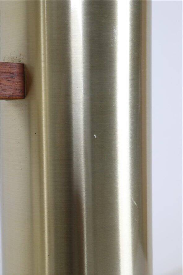 Rare lampe suspendue "Cylinder III" par Jo Hammerborg pour Fog & Mørup / années 1960 / design danois moderne du milieu du siècle / Teck / Laiton