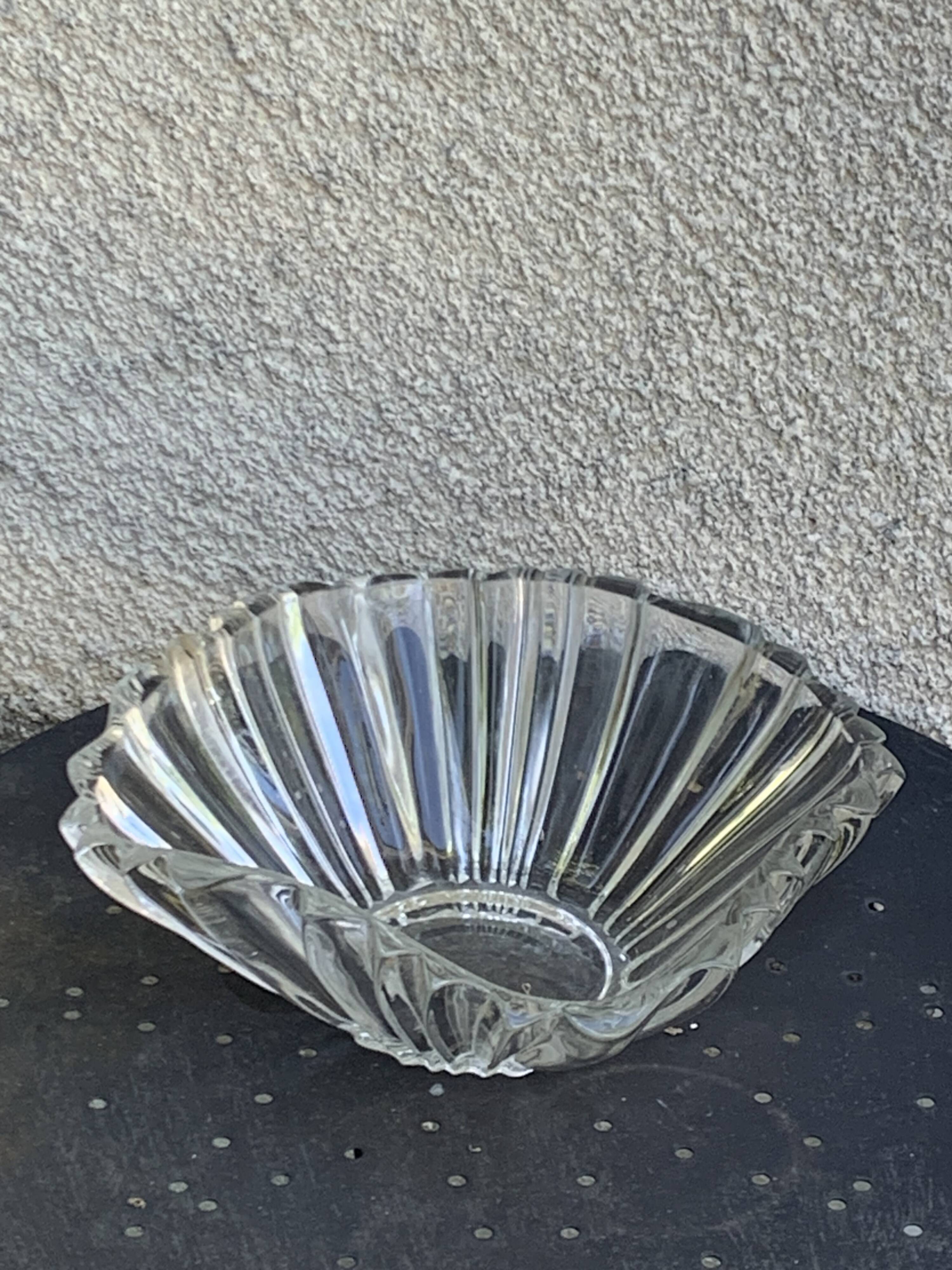 Large crystal bowl, vintage and collector's design salad bowl