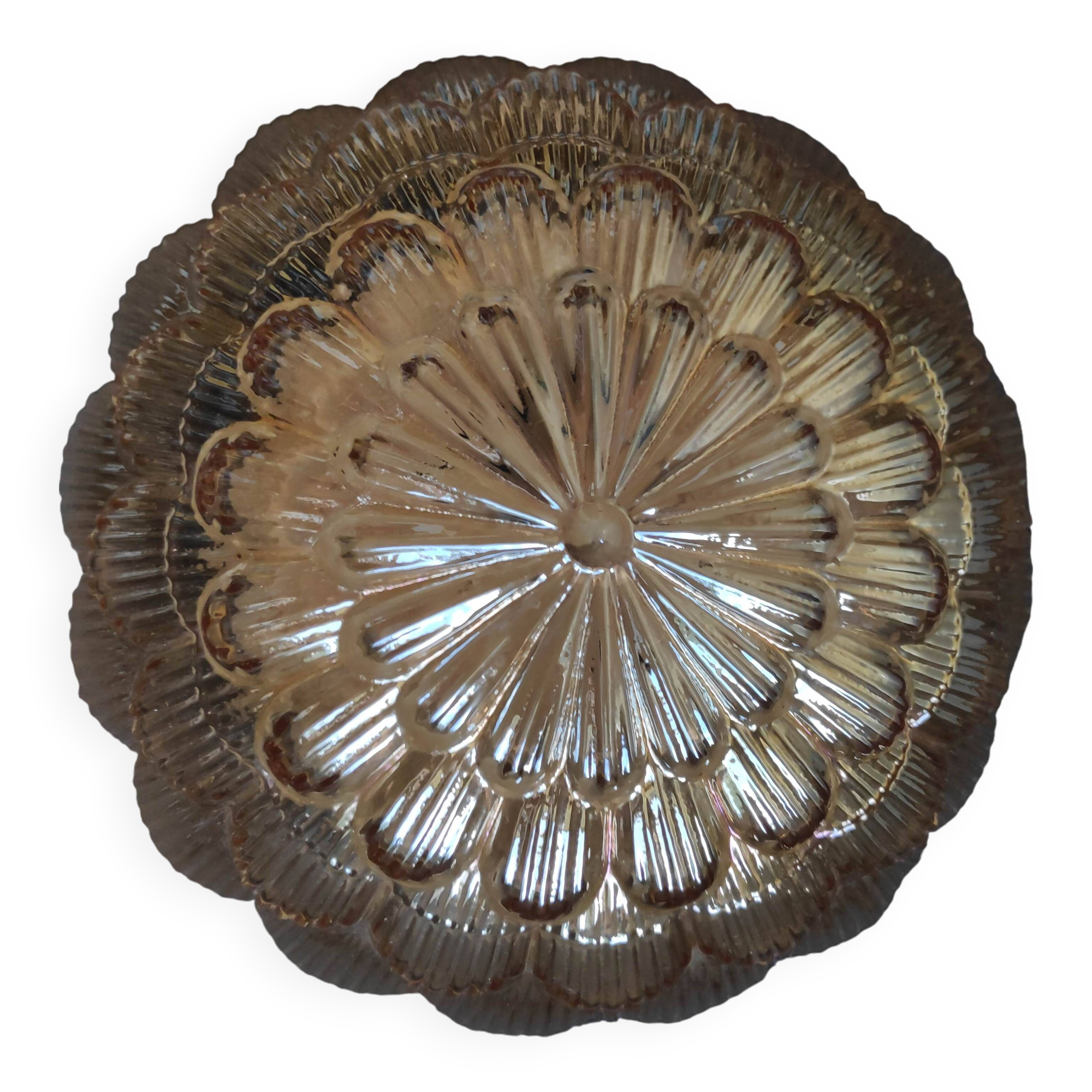 Vintage amber ceiling light in scale style