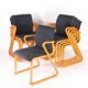 Suite de 8 chaises bois et tissu