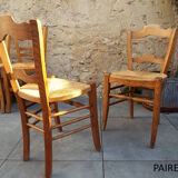 6 straw chairs