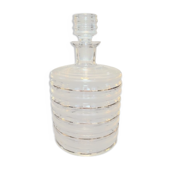 Art Deco Bar Carafe - Glass Bottle - Fine Gold Fillets