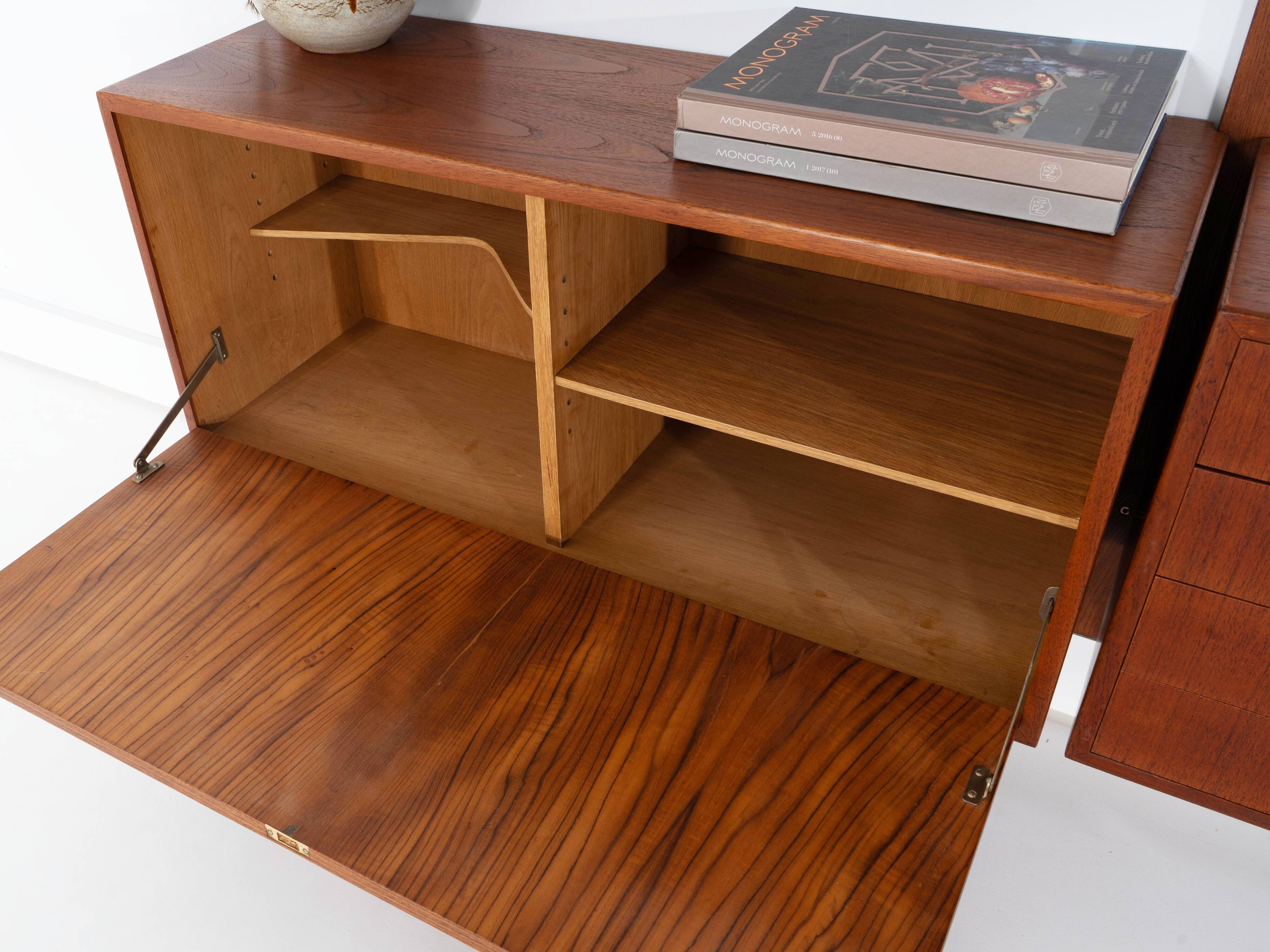 Teak modular shelving unit, Danish design, 1960s, designed by Rud Thygesen