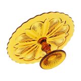 Art Deco Amber Cake Plate Pastry Dish Depression Glass 27cm