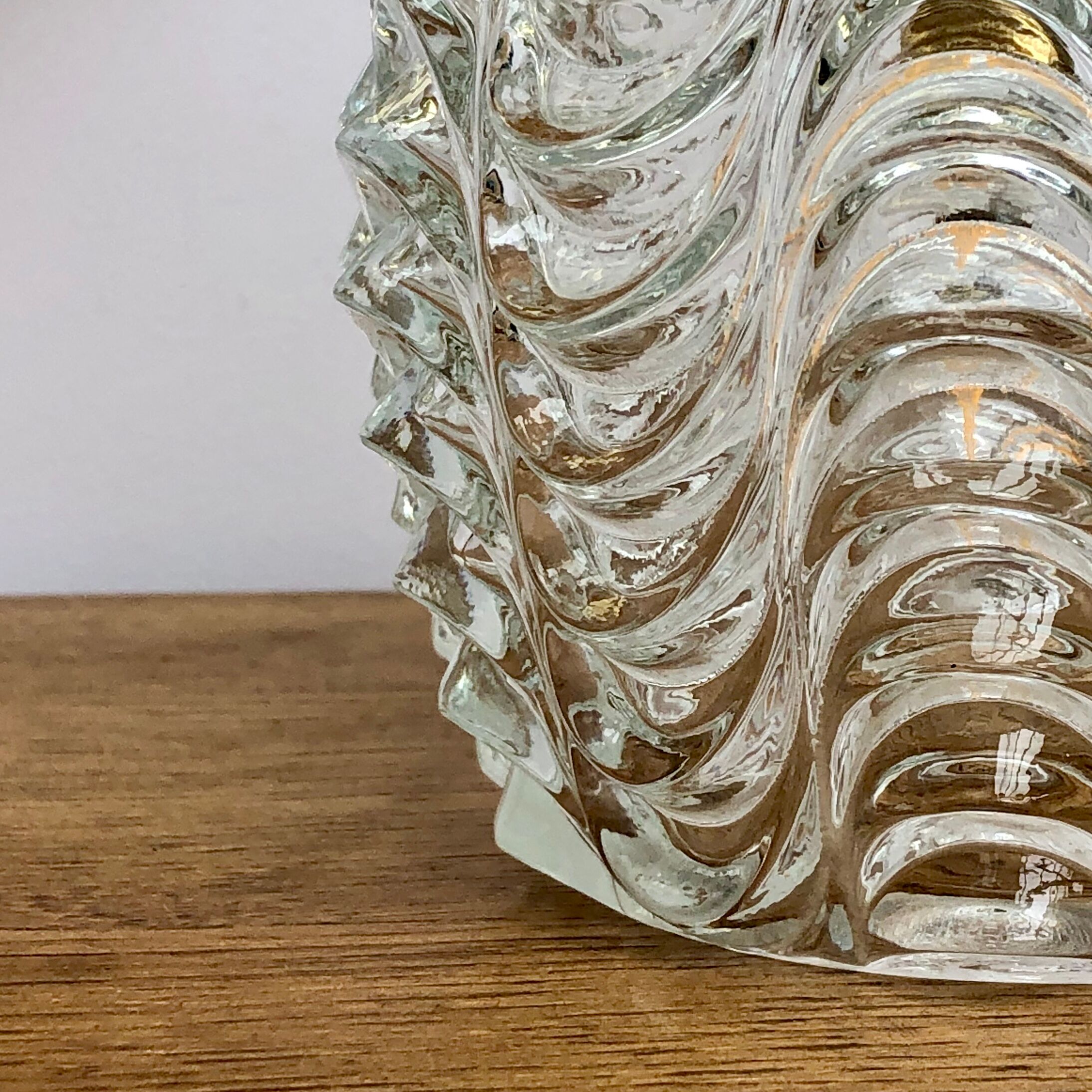 Vintage moulded glass globe applique